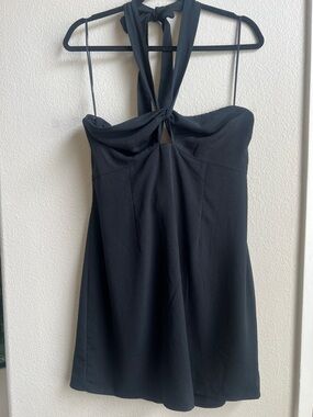 Abercrombie & Fitch Black Strapless Halter Mini Dress